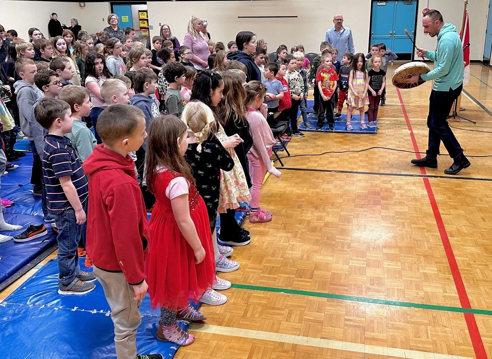 Chief Willie Sellars Entertains Horse Lake Students with His Books
